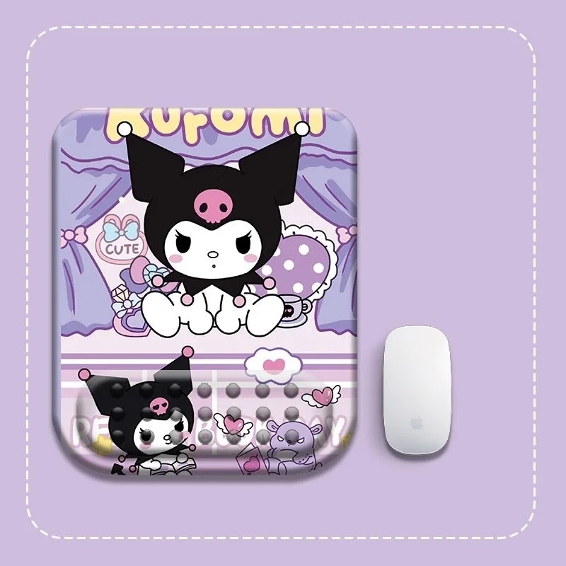 Sanrios Cute Kuromi Wrist Guards Mouse Hand Rest Cartoon Girls Study Office Silicone Soft Small Non Slip Computer Wrist Pillow