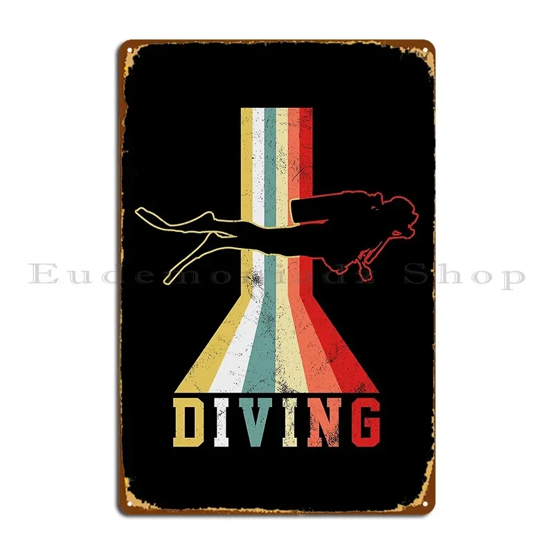 Metallschild „Scuba Diver“, personalisiertes Garagen- und Club-Wandschild, Blechschild, Poster