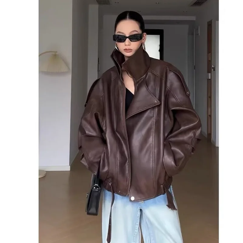 

Vintage Slimming Motorcycle Suit Top Women's Retro Sle Thiened ort Coat Chinese Manufacturer No Brand Registered