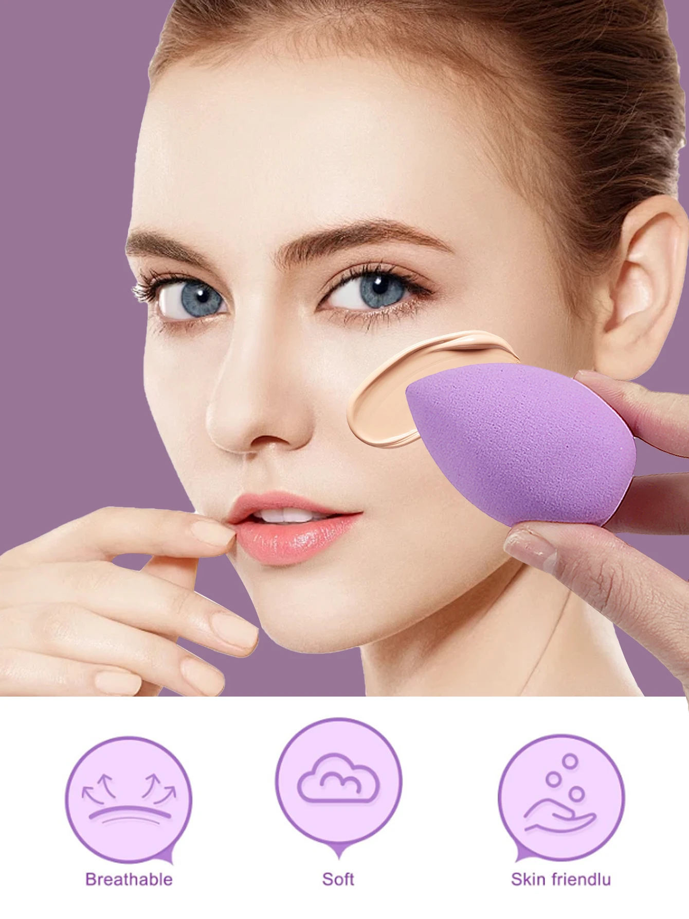 13 pièces pinceau à poudre de haut niveau d'apparence, pinceau à blush, pinceau correcteur et ensemble de pinceaux de maquillage + 4 pièces ensemble de bouffées de poudre d'éponge de maquillage