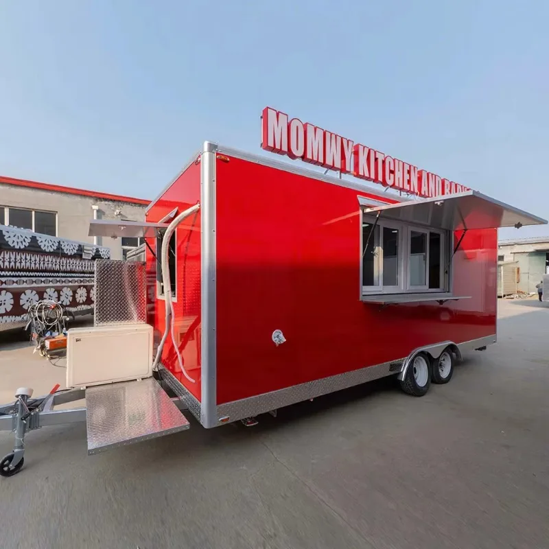 6m Square Fiberglass Aluminum Food Trailer All Colors Available Mobile Snack Food Restaurant New