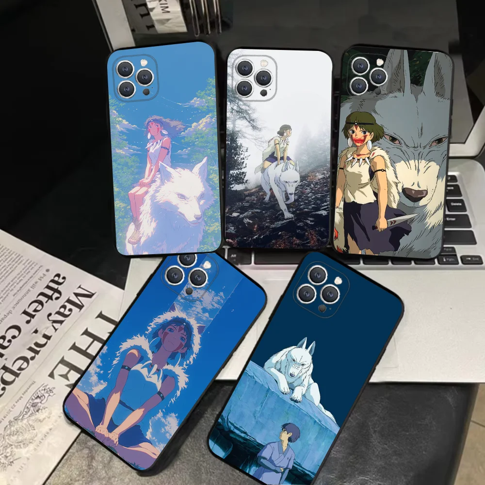 M-Mononoke H-Himes  Phone Case For iPhone 16,15,14,13,12,11,Pro,X,XS,Max,XR,Plus,Mini Soft Black Cover