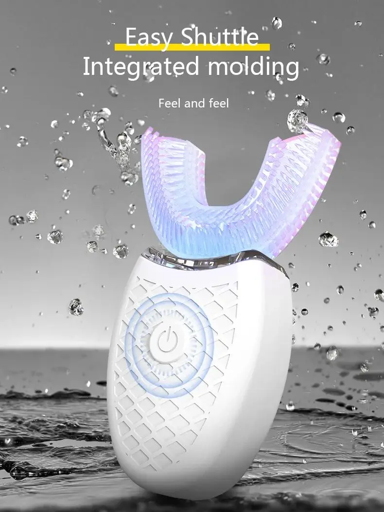 Elektrische Zahnbürste für Erwachsene, automatische USB-Aufladung, U-förmige Schallwellen-Zahnbürste, 360-Grad-intelligente wiederaufladbare Zahnbürste – Detail 1