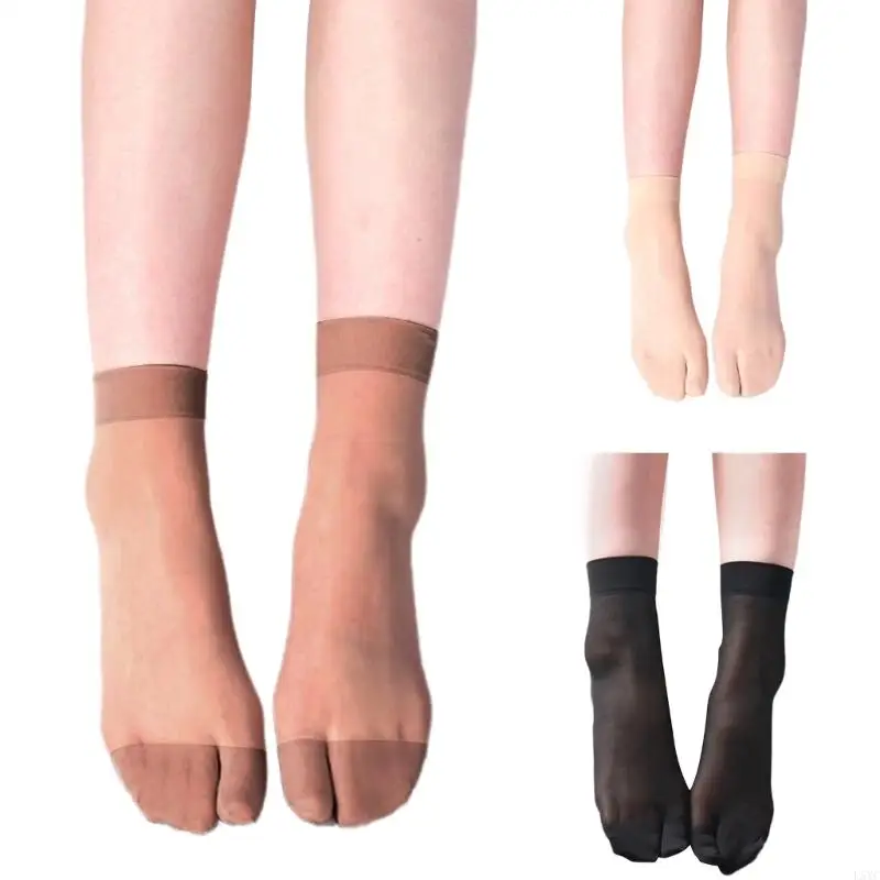 

L5YC Women's Sheer Ankle Socks Antisnag Comfortable Invisible Thin Split Toe Flop Socks for Everyday Wear