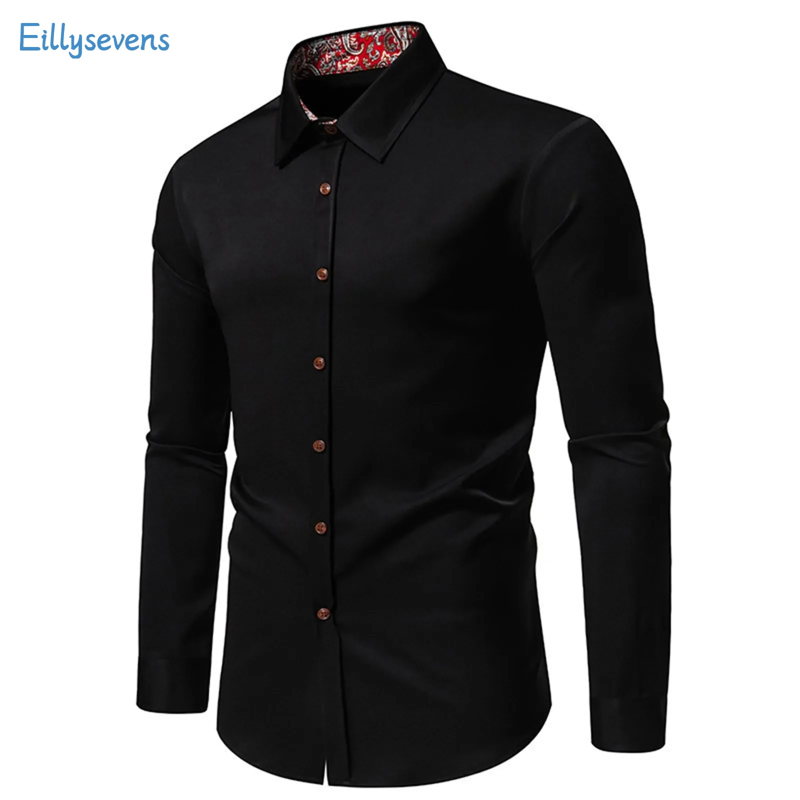 Camisas para hombres Tendencia Clásico Impreso Bloque de color Camisas casuales Solapa Manga larga Camisas ajustadas Viajes diarios Camisas regulares