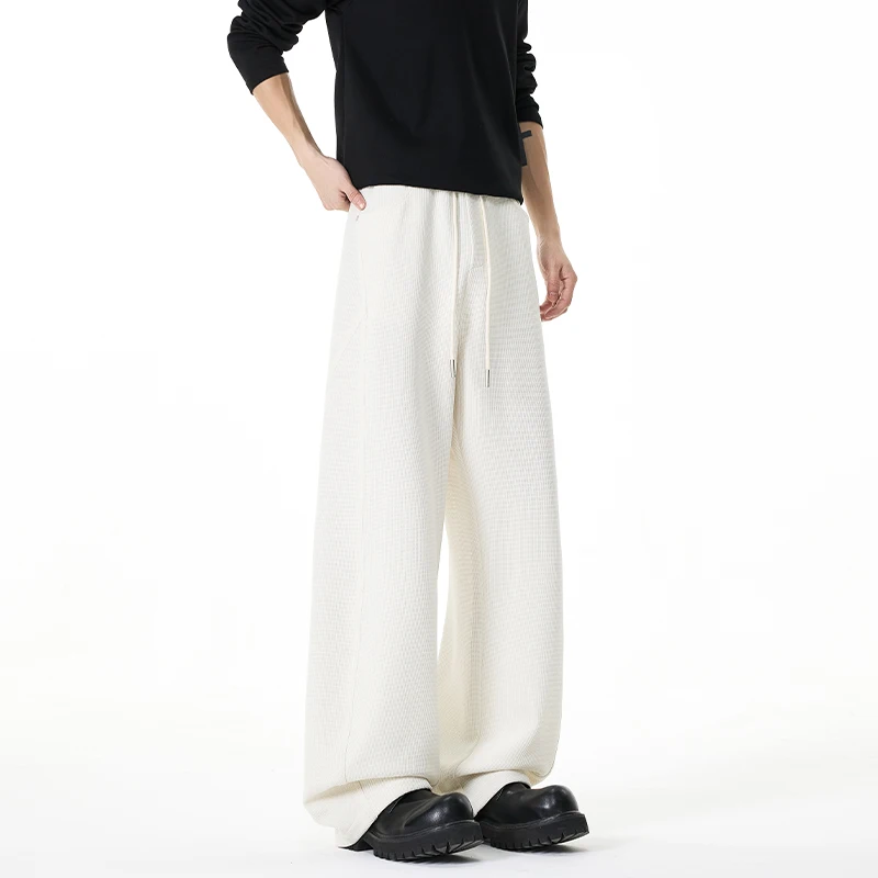 2026 Autumn Men's Fashion trousers Trend Comfortable Breathable Simple Loose Solid Color Large Size Casual Scimitar Pants men