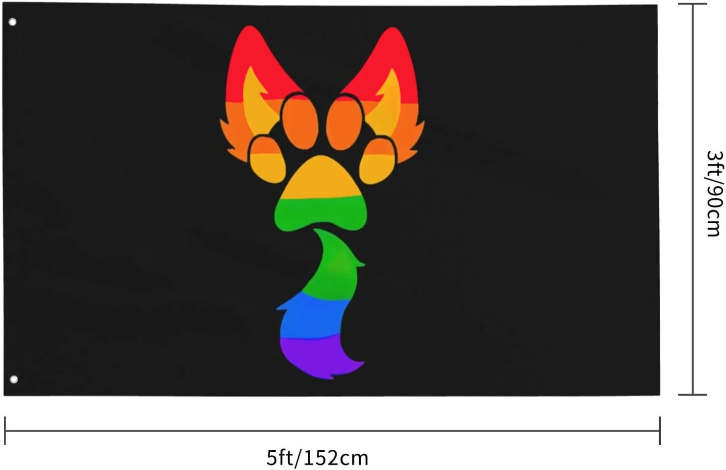 Flagnshow 100% Polyester Gay Furry Pride Flag