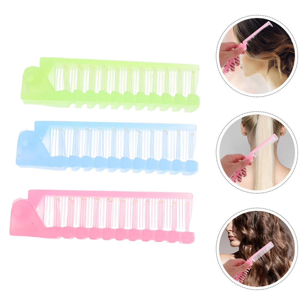 

6Pcs Anti Static Massage Folding Hair Brush Compact Travel Size Foldable Pocket Brush Mini Comb for Daily Use