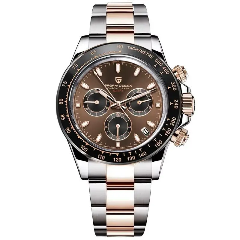 PAGANI DESIGN Men's Casual Quartz Watch 40Mm Outdoor Trendy Stainless Steel Sapphire Wear-Resistant Mirror Luminous Diving Watch image 3