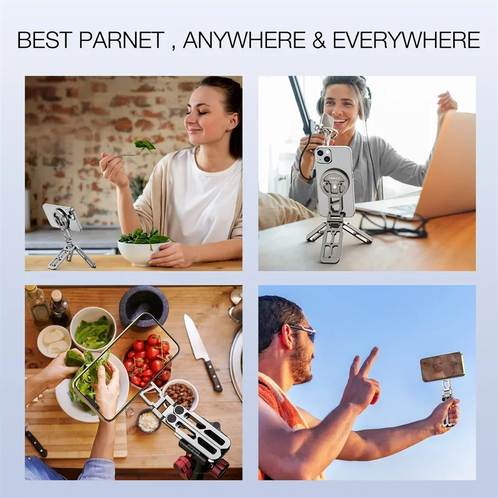 

Складной штатив/самокидка Studio-to-Go Phone Rig с магнитной пластиной Arca и креплением для холодной обуви — универсальный