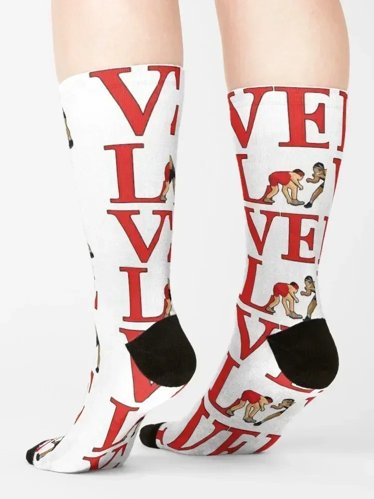 Love Wrestling. Socks Christmas custom japanese fashion hip hop Ladies Socks Men's