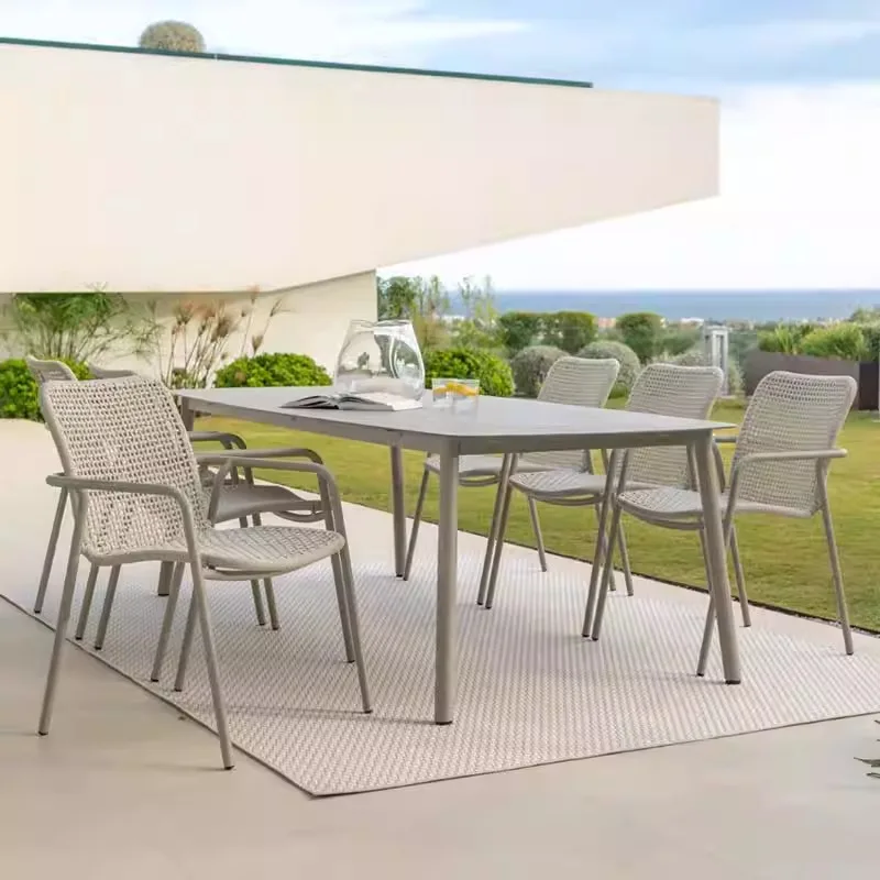 الشمال حديقة في الشرفة كراسي طاولة القهوة في الهواء الطلق فيلا كراسي حديقة الحديقة فناء الألومنيوم الأثاث Saadousiol MHSF