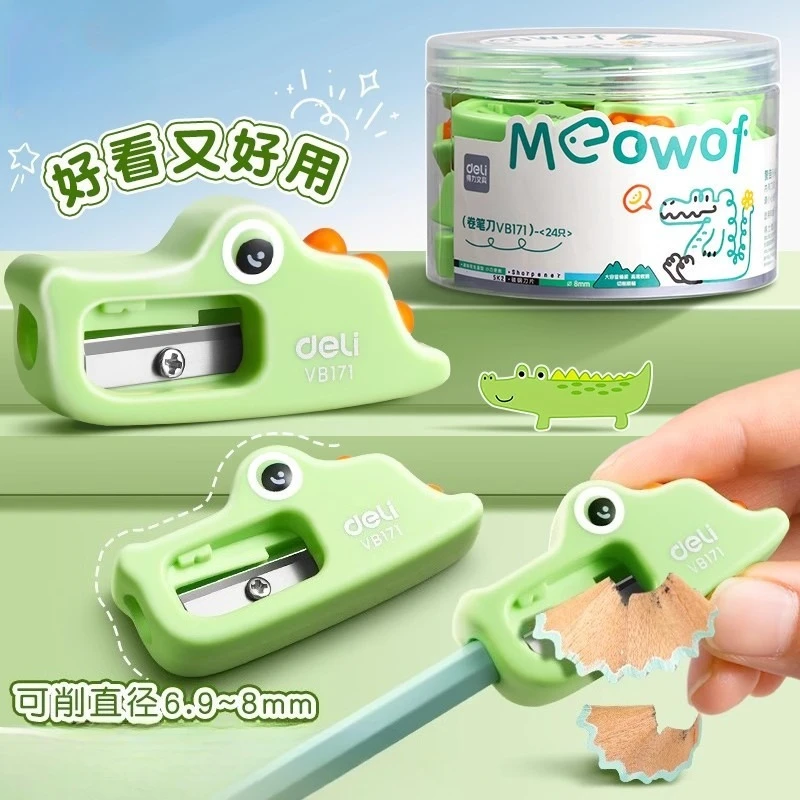 

24 шт., точилка для карандашей Kawaii с рисунком крокодила, милые школьные принадлежности для детей, точилка для карандашей, детские школьные принадлежности, канцелярские товары, оптом