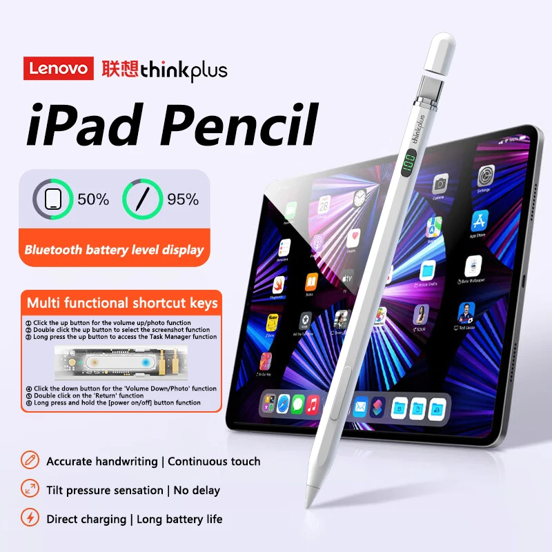 

Lenovo Thinkplus BP26BL-AP Dedicated to IPAD AIR6 PRO11 minI8 Pencil Stylus Pen For APPLE Ipad Drawing Tablet Prevent Touch Pen