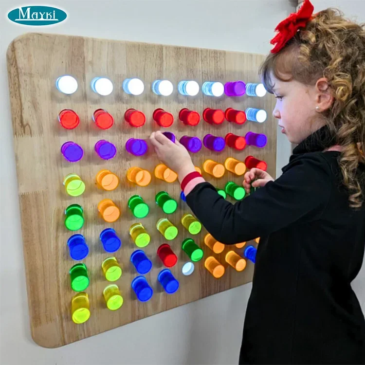 Rainbow Acrylic Rods Led Rgbw Color Change Peg Board Wall Game Sensory Activity Board