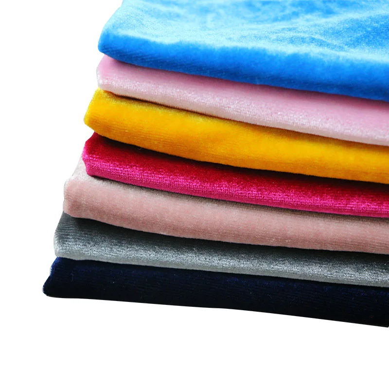 Multicolor Premium Korean Gold Velvet Fabric - Elastic for Formal Gowns, Wedding Decor, Curtains, Sofa Covers & DIY