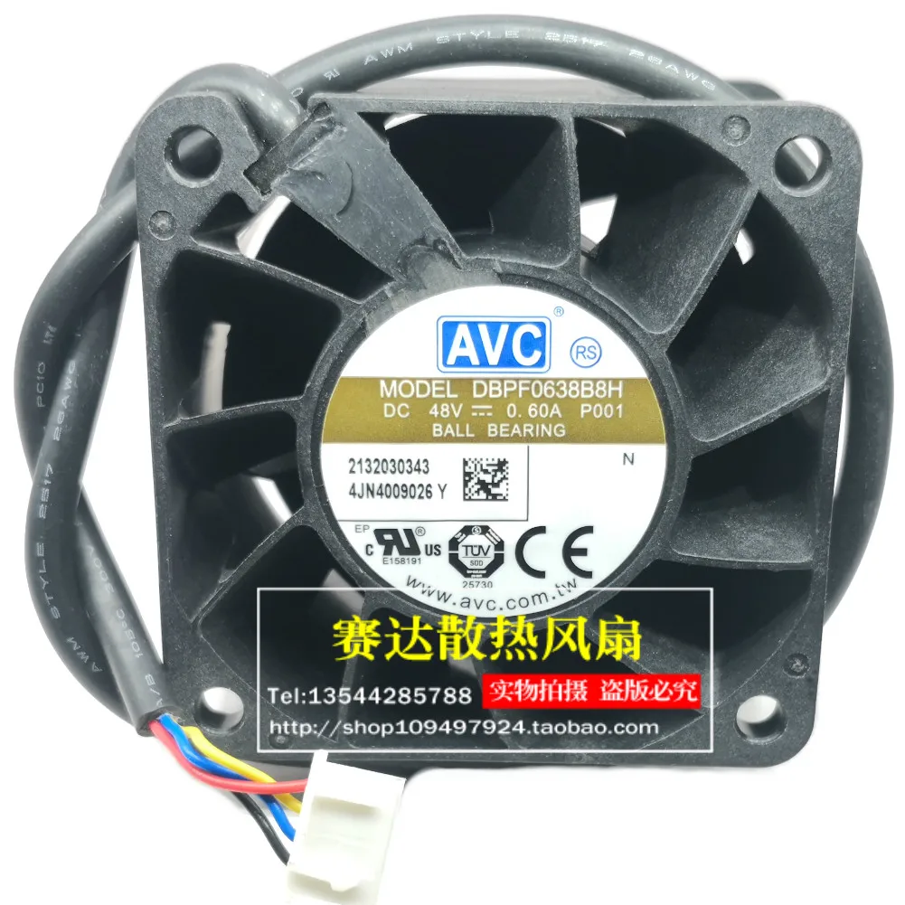 

НОВЫЙ AVC 6038 48 В 0,60 А IP68 DBPF0638B8H водонепроницаемый вентилятор охлаждения сервера 60*60*38 мм