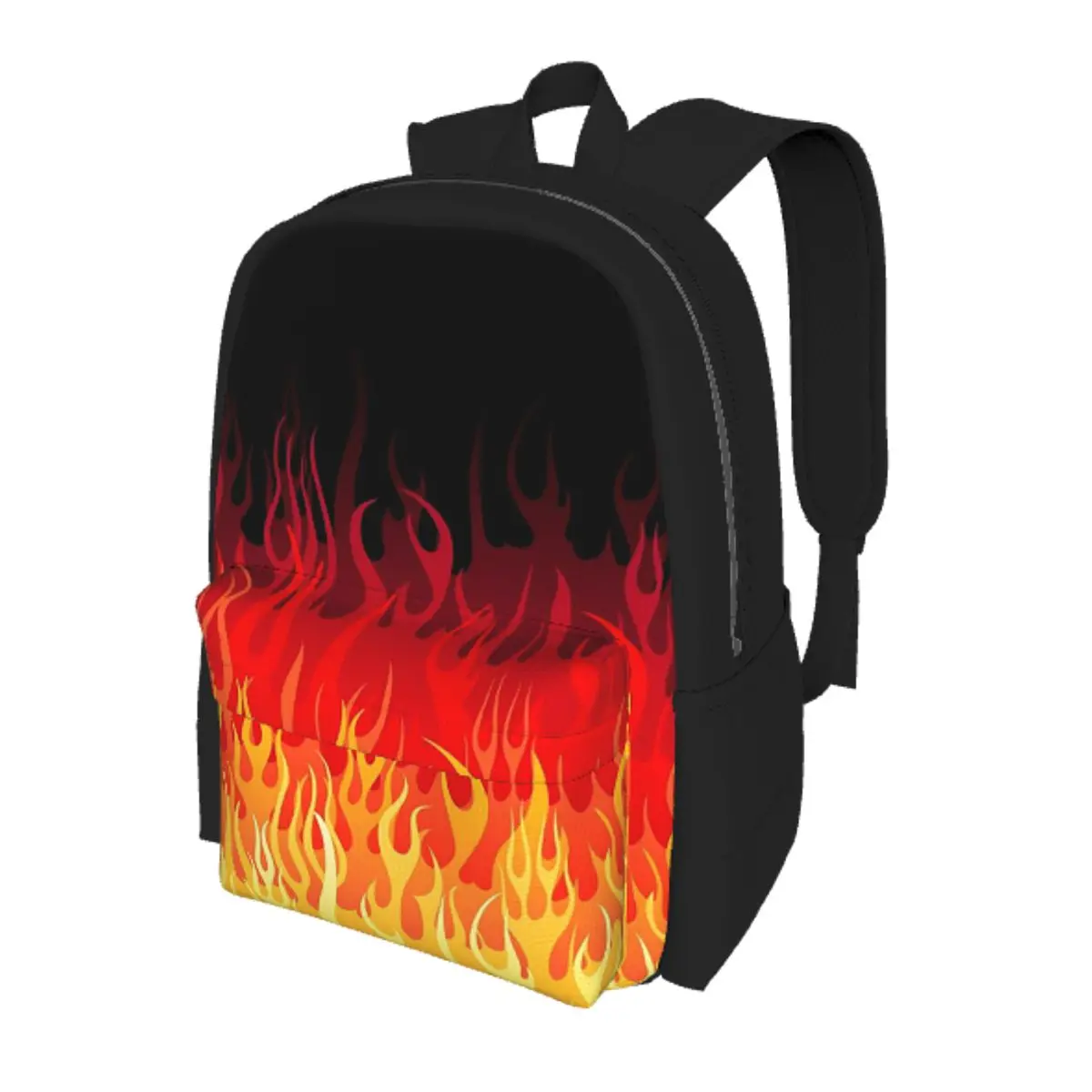 

Red Hot Rod Flame On Edge Black Background Student Backpack School Bag Hiking Travel Daypack for Men Women Bookbag Shoulder Bags