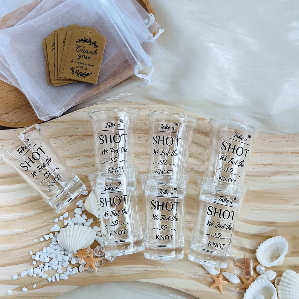 10pcs/50pcs 30ml šot brýle svatební večírek laskavosti pro hostů šot brýle sada 1.2 oz akryl pohár pro svatební svatební večírek dárky