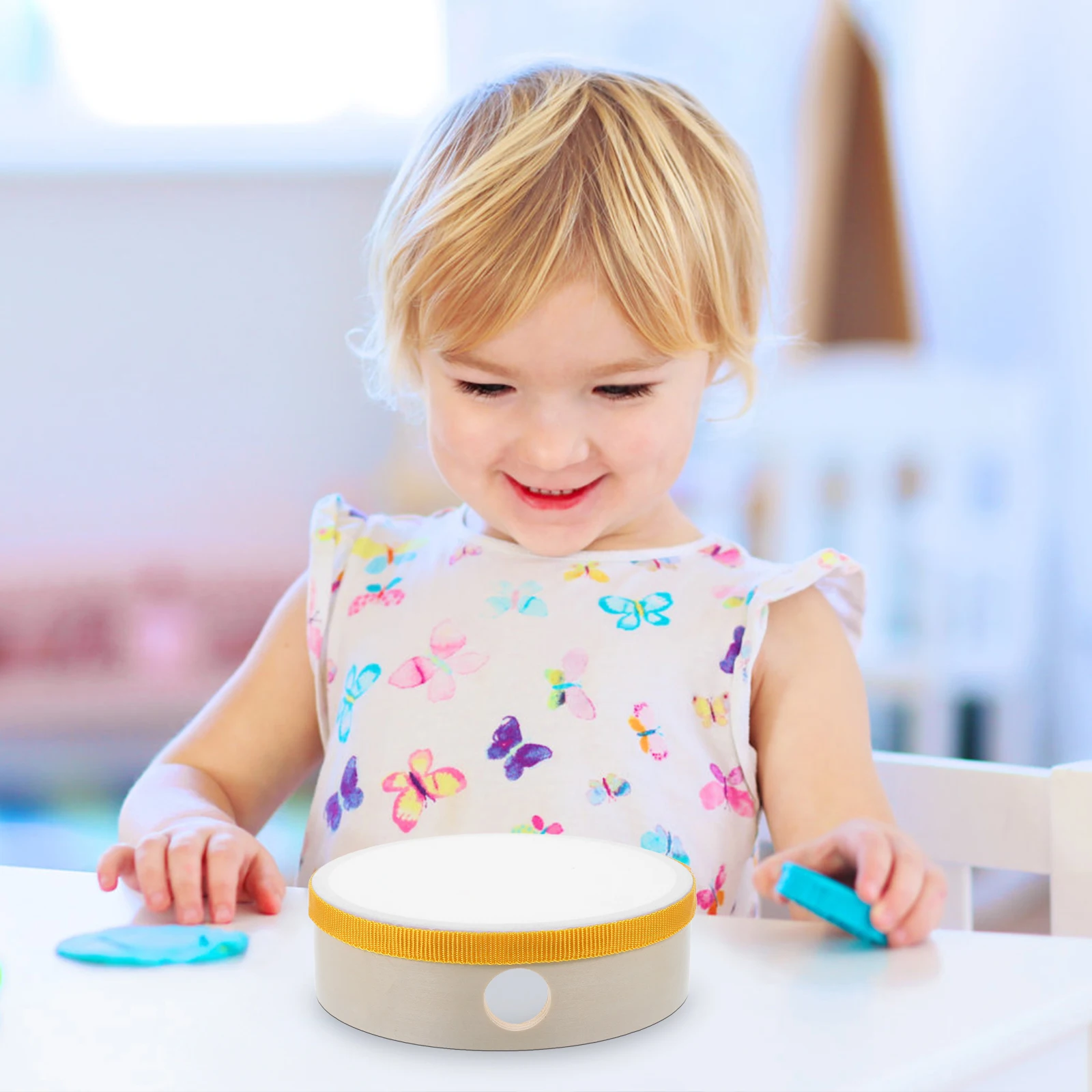 

Hand Drum Pink Toy Kids Birthday Party Favor Percussion Instrument Musical Tambourine Handheld School Kindergarten Wooden