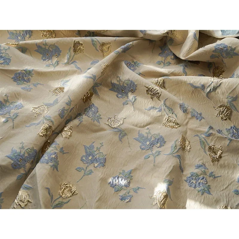 Embossed Silk Flower Jacquard Fabric Women\'s Dress Luggage Bag Decorative Sewing Fabric