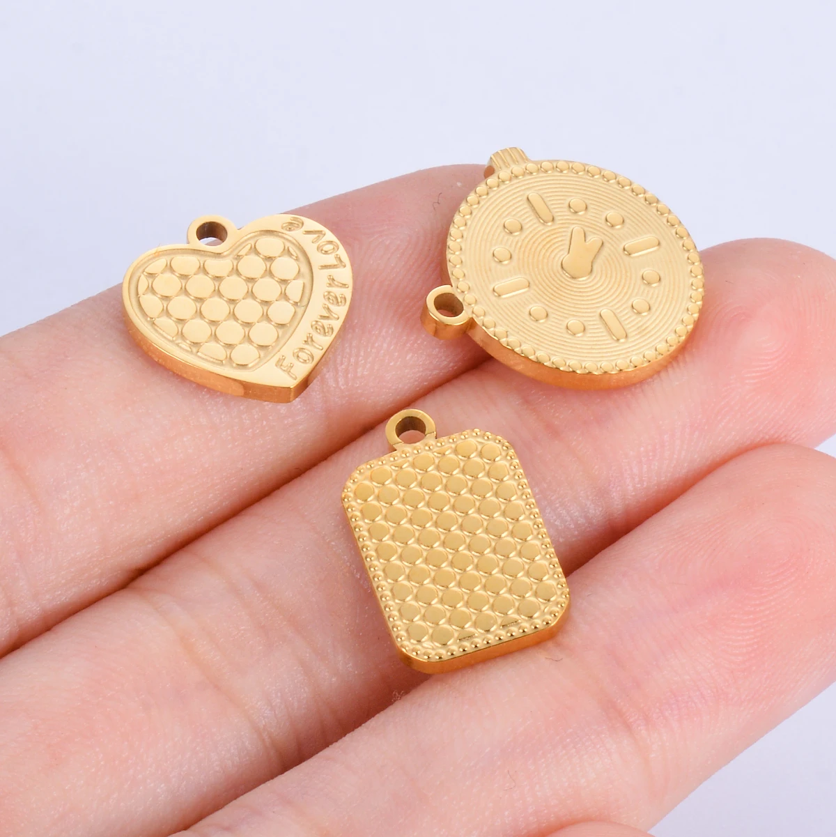 5Pcs New Clock-shaped Heart Love Confession Cute Romantic Pendant for DIY Necklace Anklet Bracelets Supplies Wholesale