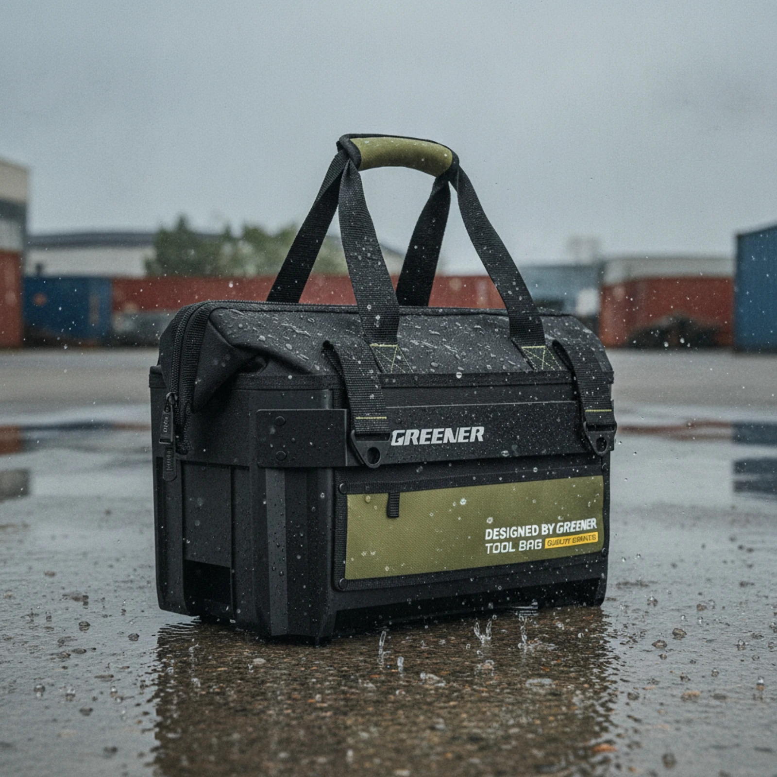 Tool Bag with Molded Base 1680D Tool Bag with Hard Base Reinforced Rugged for Tradesmen, Jobsite, Field Work