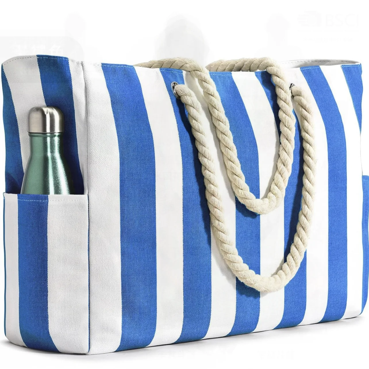 Cross-border Outdoor Blue and White Stripe Storage Bag Absorbent Quick-drying Portable Beach Bag Cross-border in stock Bag
