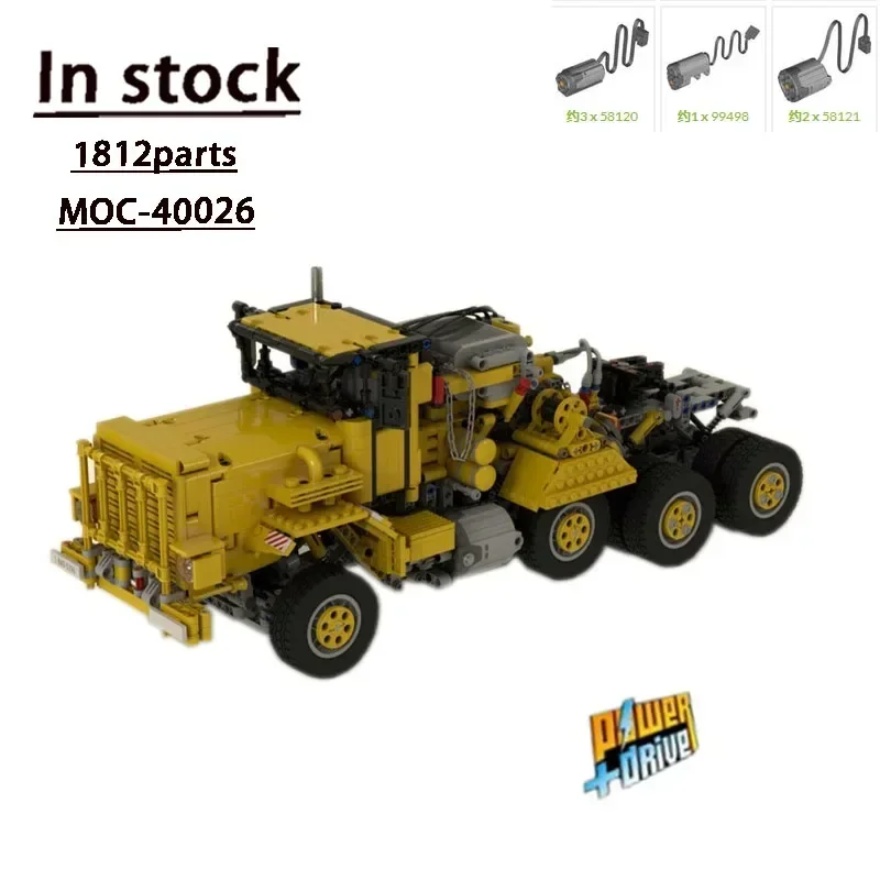 MOC-40026 Electric M911 Heavy Equipment Transport Truck Splicing Assembly Building Block Toy 1812 Parts Brick Kids Toy Gift