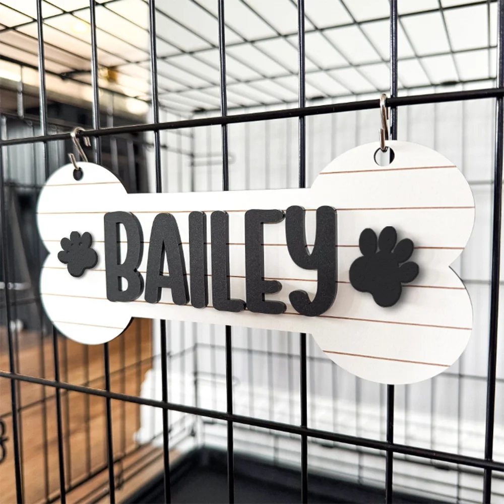 Customize a personalized crate label, a crate label with claws, a dog nameplate, a dog pen sign, a gift for dog lovers, personal