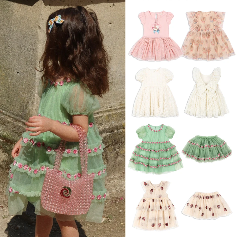 

2025 Kids Clothes Summer Dress Animal Dress For Girls Cat Mesh Skirt Kids Girls Clothes Sequin Dresses Baby Girl One-Piece Dress