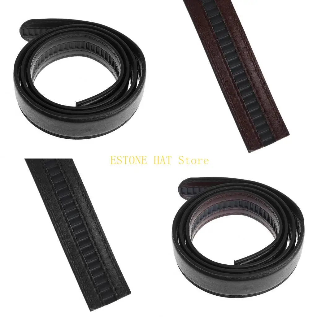49MF Men's Faux Leather Automatic Business Belt Replacing Waistband Without Buckle