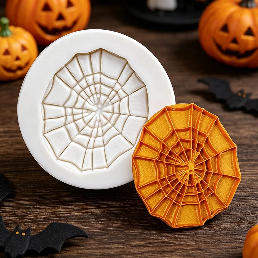 Halloween-Spinnennetz-Silikonform für Zuckerguss, Schokolade, Cupcakes, Backform, Fondant, Kuchendekorationswerkzeuge – Detail 10