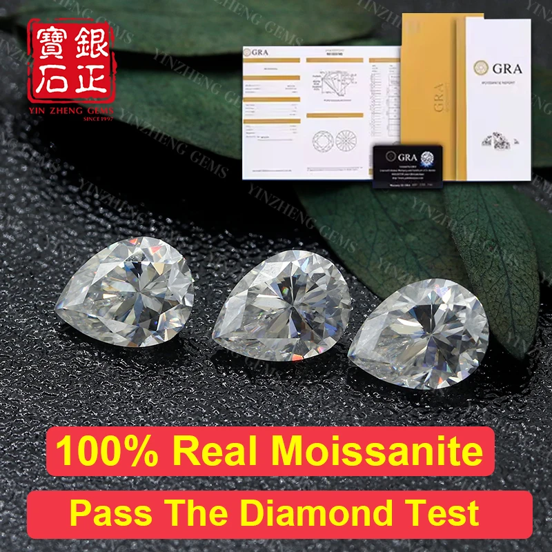 AAAAAA Grade Moissanite Pear Shape D Color Moissanita Pass Diamond Tester With GRA Certificate Loose Gemstone For Making Jewelry