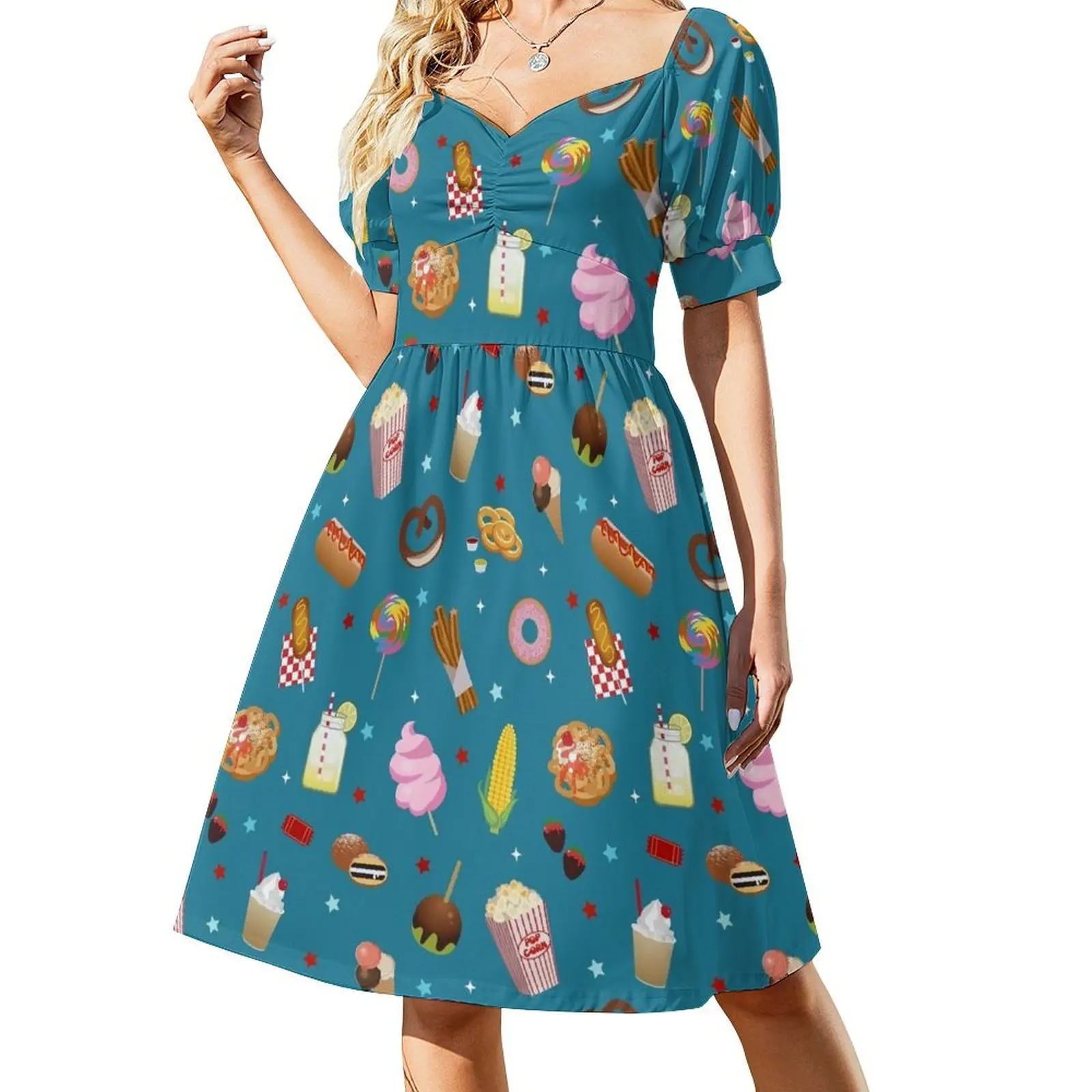 State Fair Food, Carnival, Amusement Park, Fair Sweet Treats & Snacks Goals Short Sleeved Dress cute dress Dress