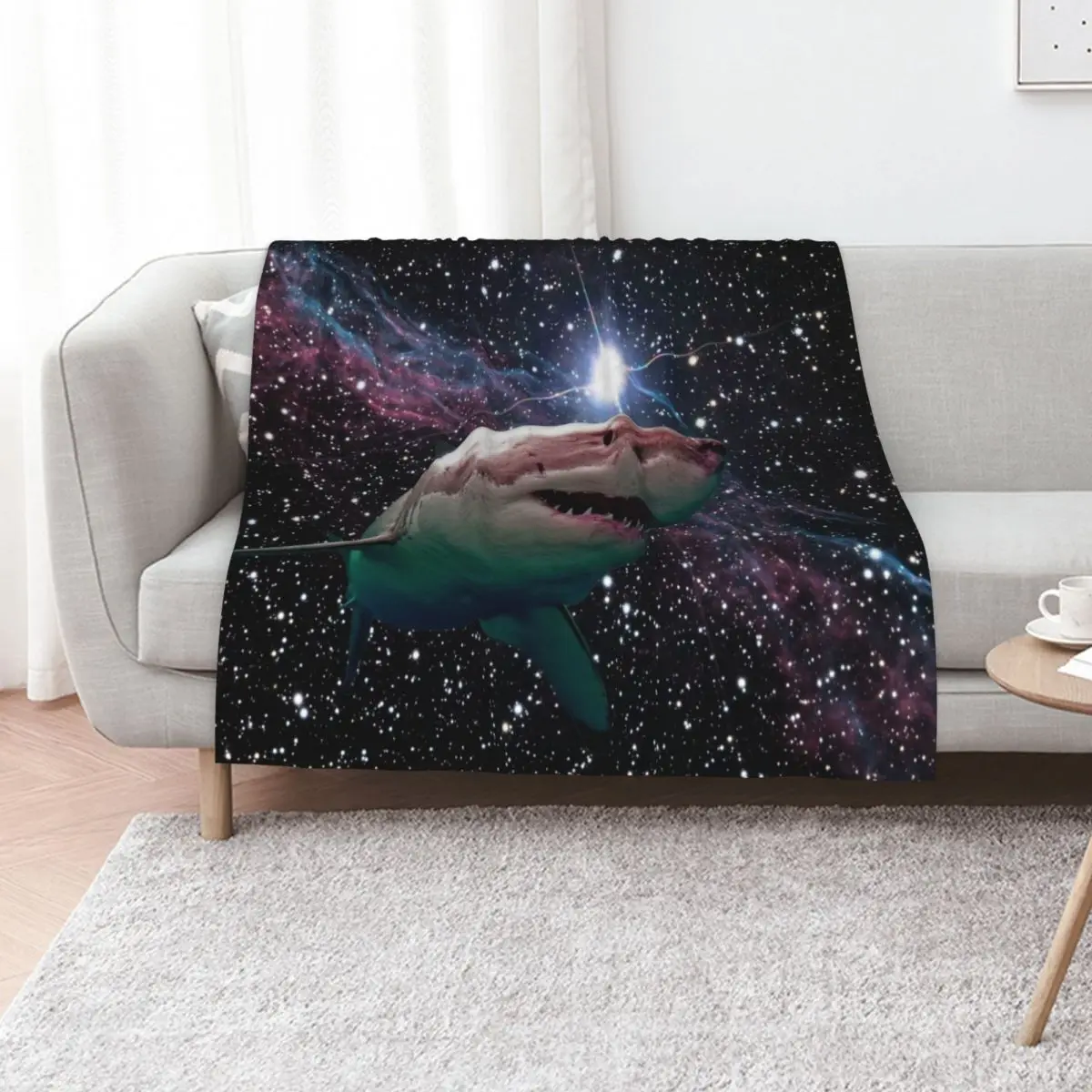 space shark Throw Blanket Shaggy Heavy Furrys For Baby Sofa Custom Blankets