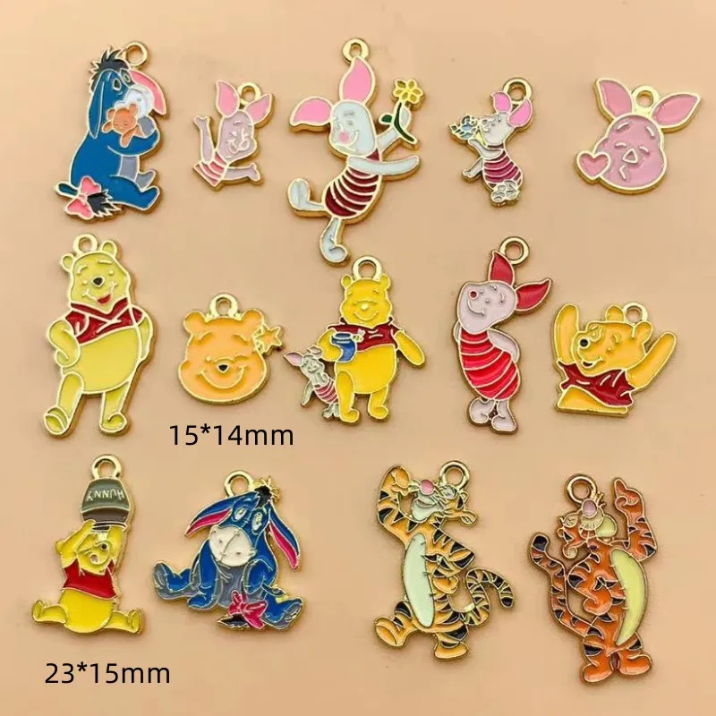 10pcs Alloy Drip Oil Charm Cartoon Animal Earring Pendant DIY Keychain Necklace Jewelry Pendant Necklace Charms Enamel Charms