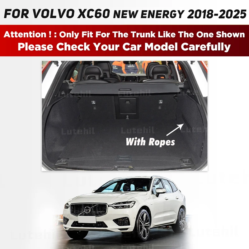 For Volvo XC60 New Energy 2018-2025 24 23 22 21 20 19 3D Car Trunk Mat Cargo Liner Carpet Interior Accessories Cover