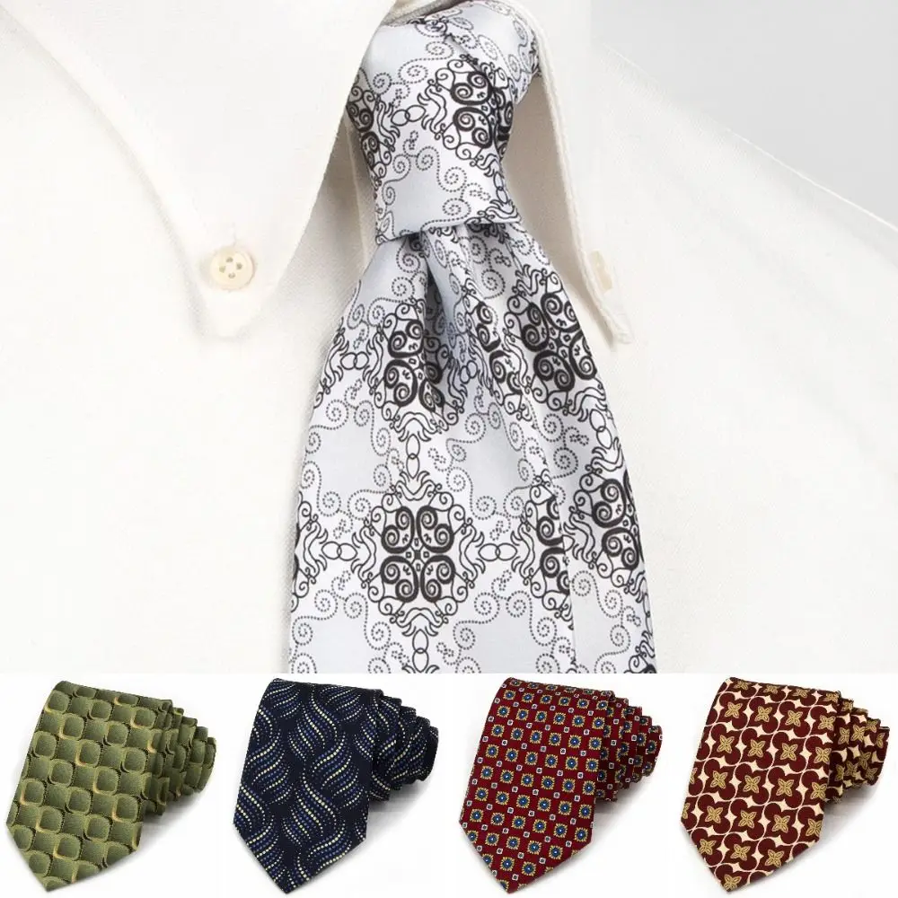 

Ретро галстук из искусственного шелка, регулируемый джентльменский элегантный мужской галстук, формальный богемный стиль, деловой костюм, аксессуары для свадьбы