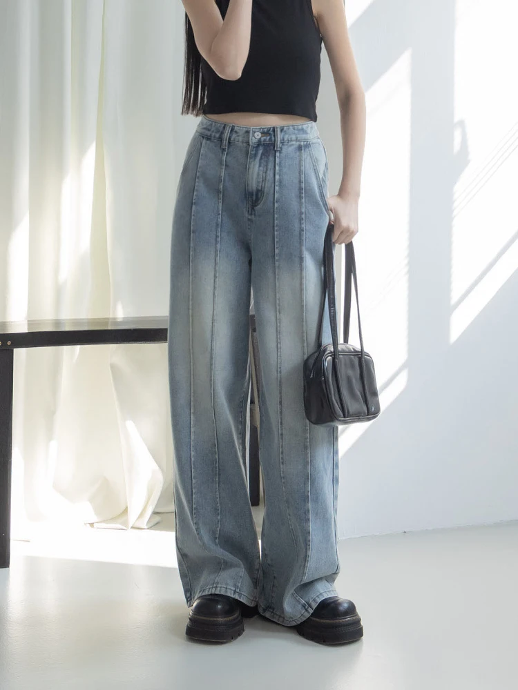 

Джинсы с низкой посадкой Queen Fashion: Новинка Весеннего Сезона, Повседневные, Однотонные, Из Денима, Стандартный Крой, Без Эластана