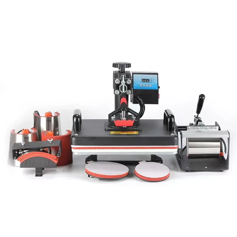 8 في 1 كومبو آلة الصحافة الحرارة تي شيرت آلة طباعة التسامي تي شيرت القدح آلات الصحافة الحرارة #3