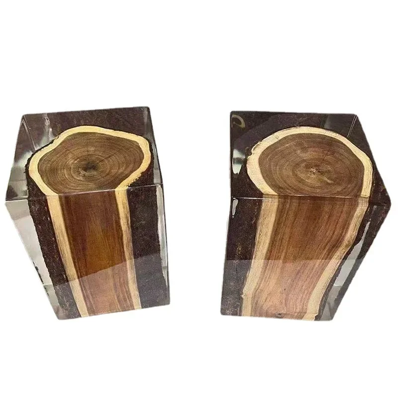 

Stool, transparent epoxy pier, crystal log tea stool ornament, acrylic soft decoration