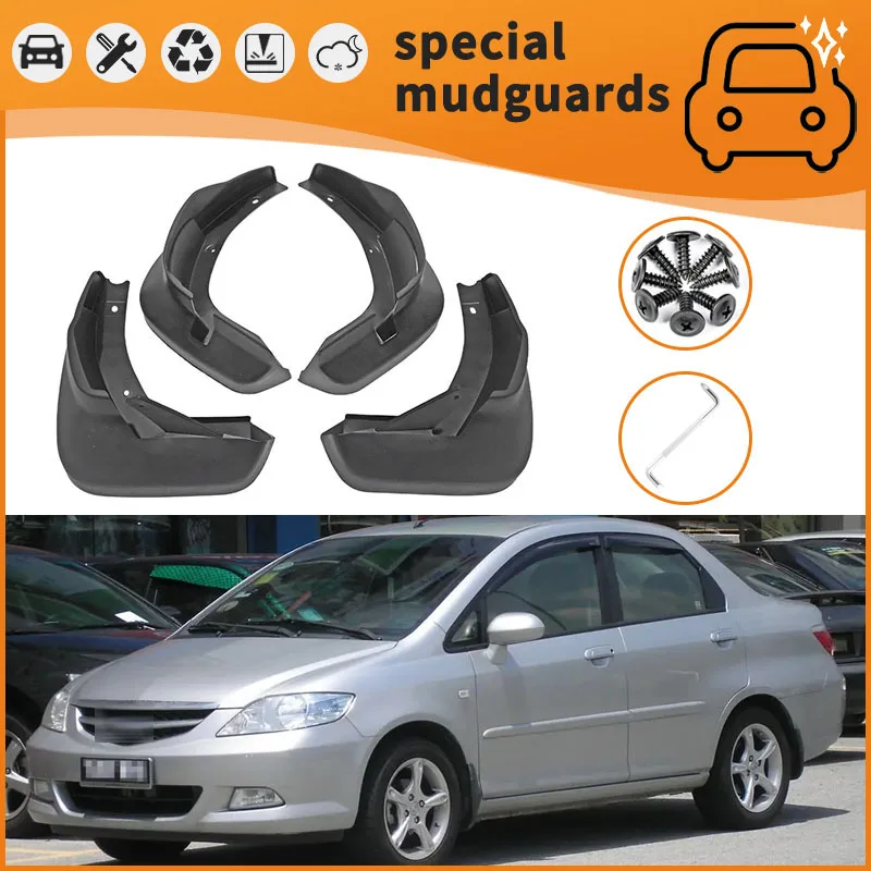 

For Honda City 03-07 models Mudguards Fender Mudflaps Front Rear Flares Splash Guards Cover Car Accessorie