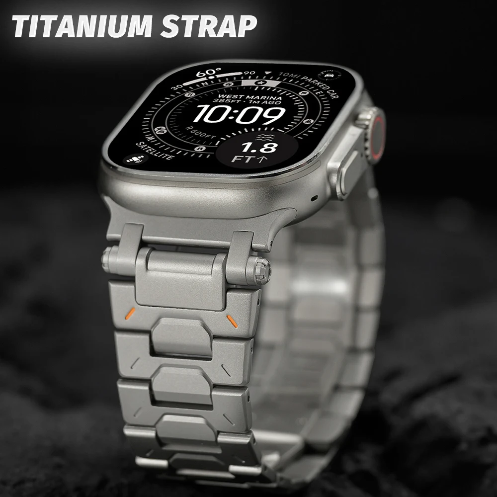 

Luxury Titanium Strap for Apple Watch Ultra 3 2 1 49mm Stainless Steel Buckle for Iwatch Series 11 10 9 8 7 6 5 4 Se 3 Wristband