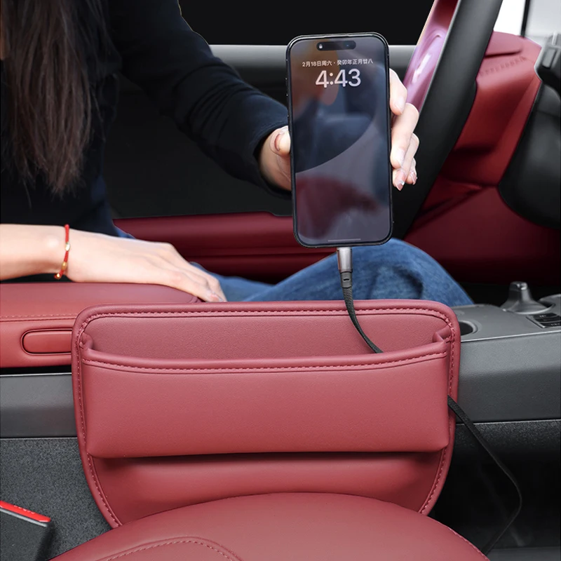 For Nissan Kicks P15 2016 2017 2018 2019 2020 2021 2022 2023 Car Seat Crevice Storage Box Bag Built-in Phone Holder Pocket Cover