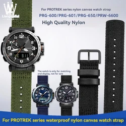 For Casio PROTREK Series PRG-601 PRG-600 PRG-650 PRW-6600Y GA2200 Breathable Nylon Canvas Strap 24mm Quick Release Wristband