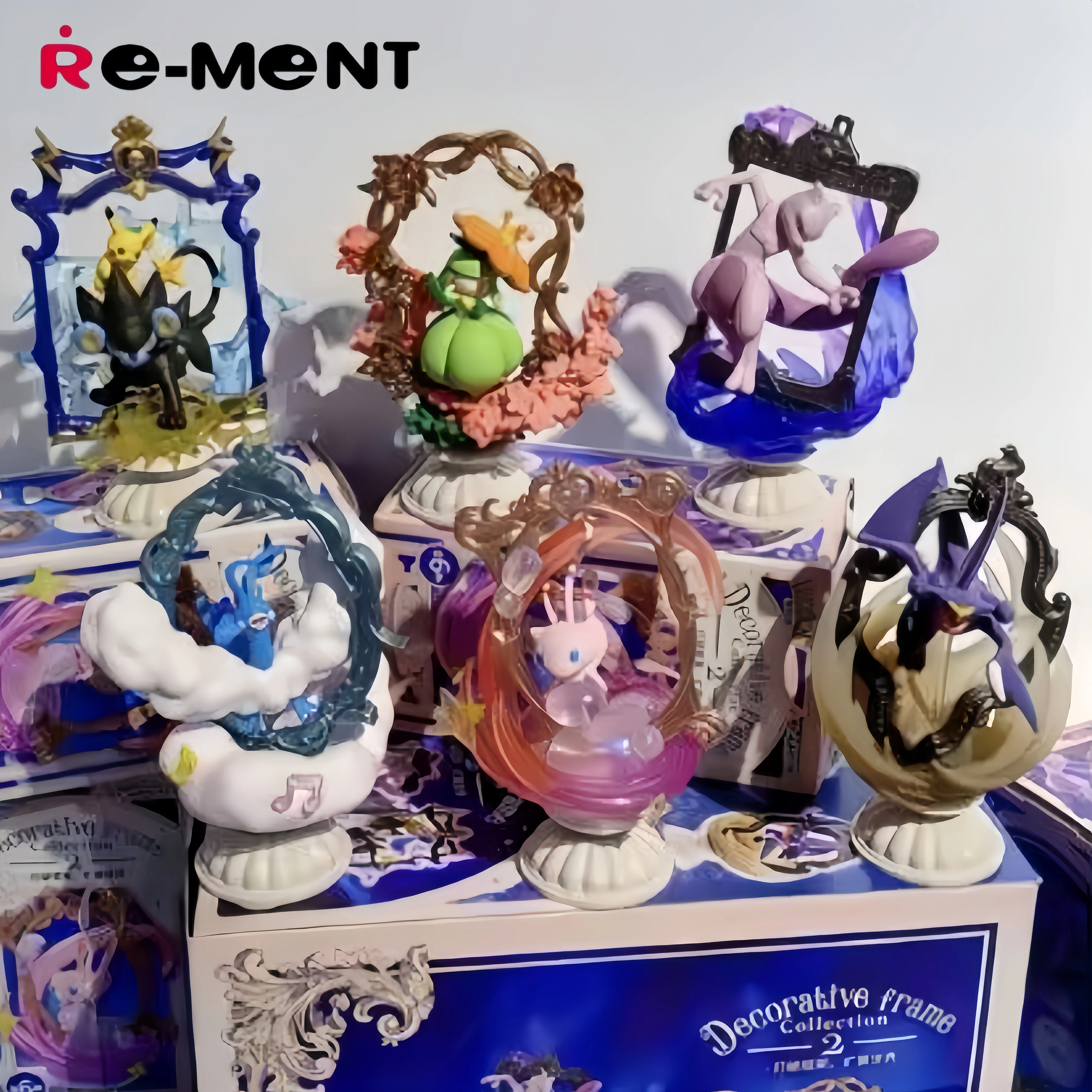 

PokéMon Original Re-Ment Figures Box Decorative Frame Collection Vol.2 Series Blind Box Miniature Scene Ornament Rement Gift Toy
