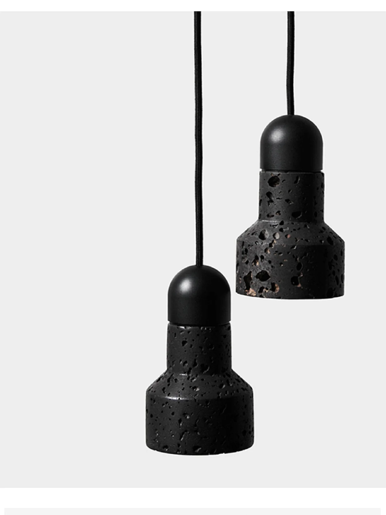 Italian bedroom bedside pendant lamp vintage minimalist black Volcano stone restaurant bar cafe staircase lighting fixture