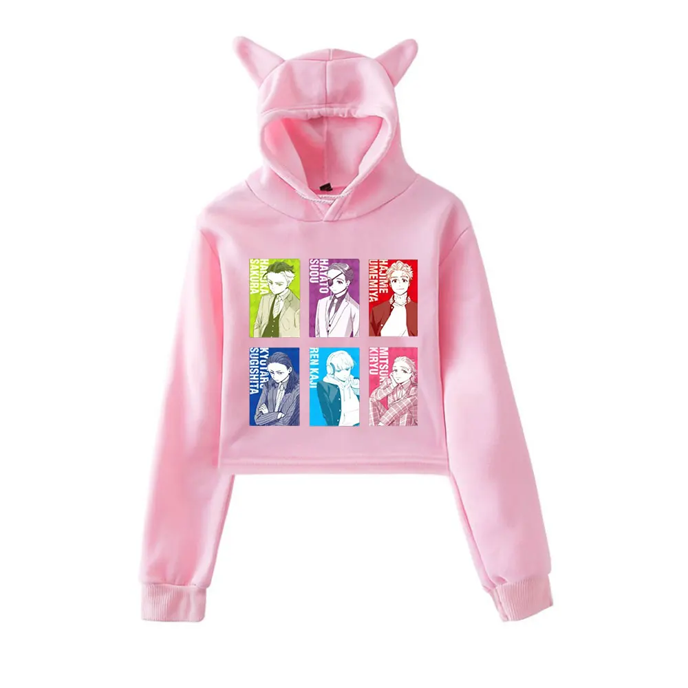 Disjuntor de vento merch vintage 90s streetwear logotipo moletom com capuz para meninas gato orelha colheita moda esportes pulôver