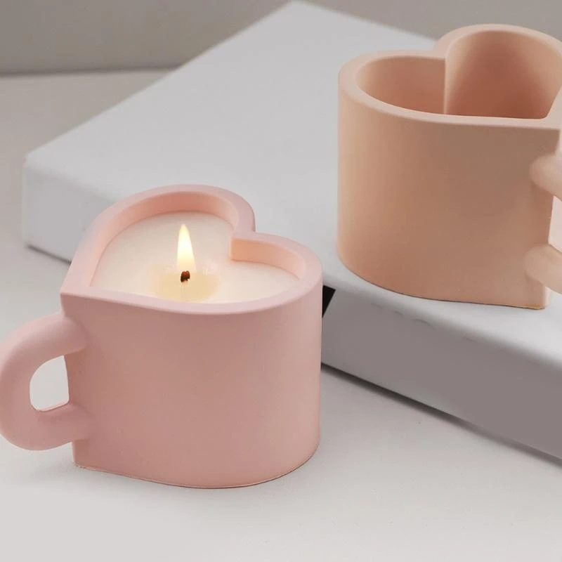 Silicone Mold Crafting Holders Moulds Heart Teacup Storage Cup Moulds Suitable for Home Decors Enthusiasts